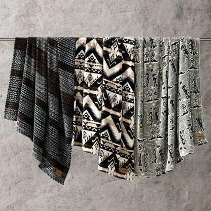 Wrangler - Soft Plush Throw Blanket for Bed & Couch, 50x60 - color: Knockin Boots, size: 50" x 70"