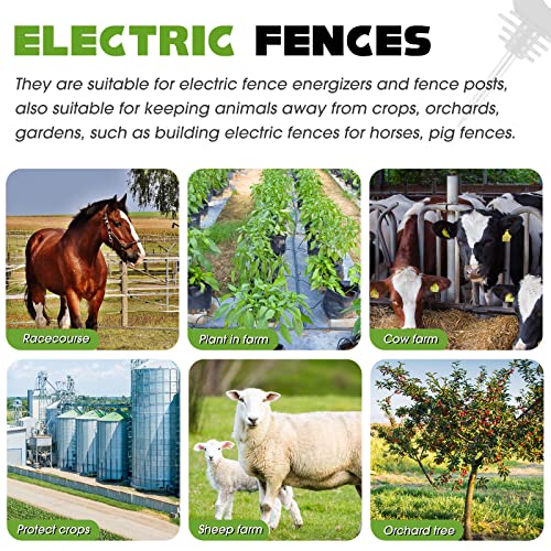 Sweetude 200 Pcs Electric Fence Insulator with 1 Pcs Insulator Socket Tool Screw in Ring Post Wood Post Electric Fence Ring with Socket Tool for Animal(Black) - color: Black