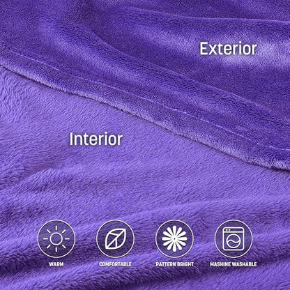 Catalonia Wearable Blanket with Sleeves for Women & Men, Fleece Wrap Throw - color: Purple