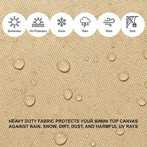 SavvyCraft Bimini Top Cover Boot, Beige, Pontoon Square Frame 96"-103" W - color: Beige, size: Pontoon Square Frame 96"-103" W