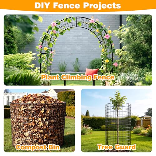 Black PVC Coated Welded Wire Fencing, 72in High x 100ft Long, 2 inch x 2 inch 16GA 2/3/4/5/6 Ft Tall Welded Wire Fence Rolls, Black Metal Garden Fence Wire Roll Garden Fencing for Yard - color: Black, size: 2"x2" 16GA 72" x 100'