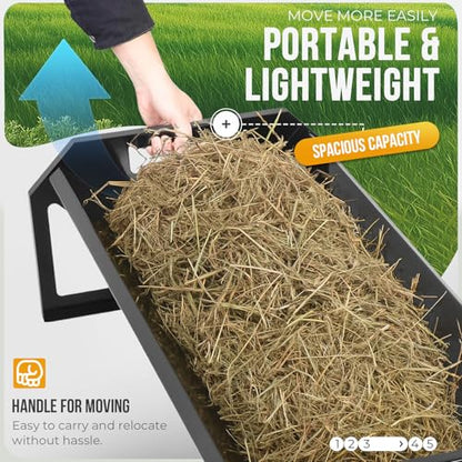 ECOTRIC 22 Gallon Livestock Feeder, 45" Length for 10Sheeps Once, Feeder - color: Black