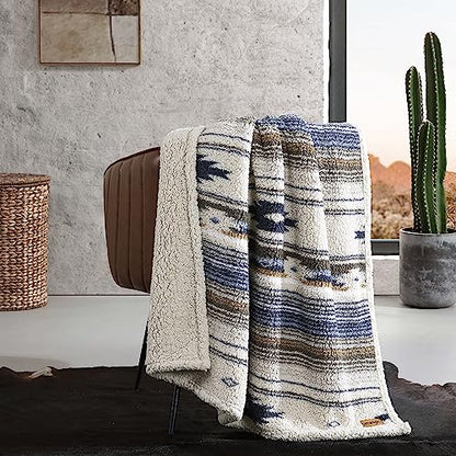 Wrangler - Throw Blanket with Sherpa Reverse, Super Soft Plush Bedding, Oeko-Tex Certified, Dorm Room Essentials, 50x60, Coyote Sands Brown - color: Coyote Sands Brown, size: 50" x 60"