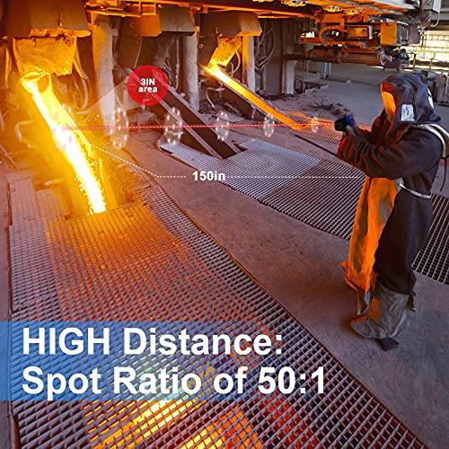 BTMETER BT-1800C Pyrometer -58°F ~3272°F (-50~1800℃) IR Temp Gun, D:S 50:1 High Temperature Infrared Thermometer for Industrial HVAC Forge Furnace Metal Smelting (NOT for Human Temp) - color: BT-1800C Blue (-58°F ~3272°F)