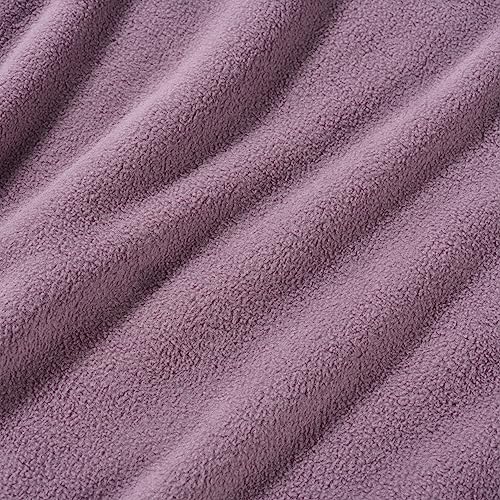 Berkshire Blanket Microfleece Queen Size Bed Blanket Lavender, Lightweight Soft Breathable Plush Micro Fleece Blanket for Bed Couch Sofa, 90x90 Inches - color: Lavender, size: Full/Queen