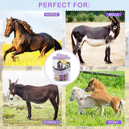 Horse Grooming Kit, 9-Piece Horse Brush Set with Tote Bag, Purple - color: Purple