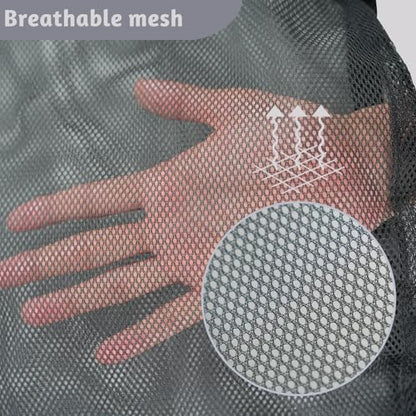2 Pack Mesh Laundry Bags 16x20 Inch - Heavy Duty Drawstring Wash Bags for Travel, College Dorm, Sports, Home, Black - size: L+L