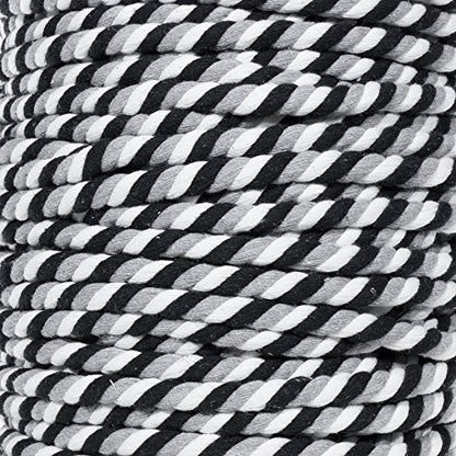 Super Soft 3 Strand Twisted Cotton Rope (Grayscale, 1/2 Inch x 10 Feet) - color: Grayscale, size: 10 Feet X 1/2 Inch