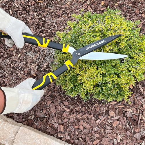 Jameson Heavy-Duty Hedge Shears – 23″ with Ultra-Sharp Non-Stick Blades, Lightweight Aluminum Frame, and Shock-Absorbing Grip