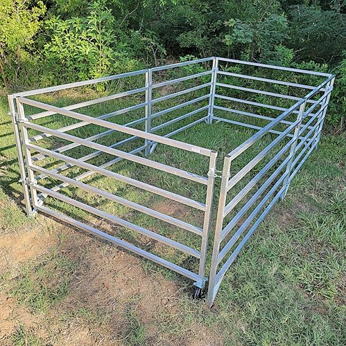 Aluminum 5 FT X 10 FT 6 Rail 40" Tall Sheep & Goat STALL KIT Panel Pen Corral