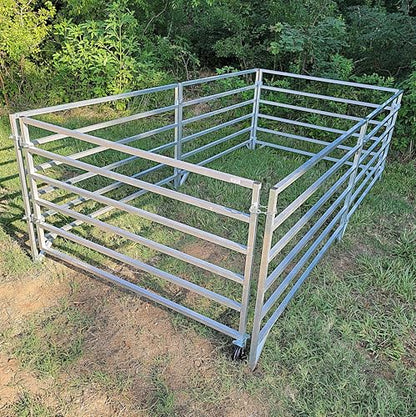 Aluminum 5 FT X 10 FT 6 Rail 40" Tall Sheep & Goat STALL KIT Panel Pen Corral
