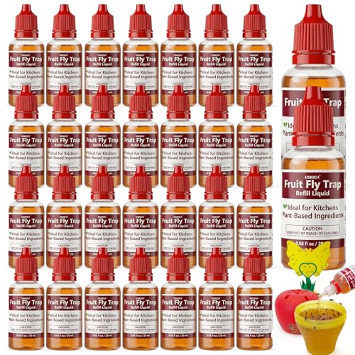 30 Pack Fruit Fly Trap Refill Liquid, 0.68oz/ Bottle, Liquid Fly Traps Refill for Indoors,Effective Lure Refill Gnat Catcher for Home Kitchen Use,Non Toxic Safe Near Food - size: 30P