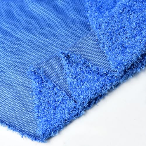 Surf turtle Blue Curly Teddy Fleece Faux Fur Fabric 36" x 59" - color: Blue, size: 36 x 59 inches