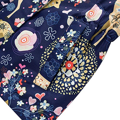 Girls Rain Jacket Kids Hooded Raincoat Windbreaker with Fleece Lining - color: 2901, size: 8