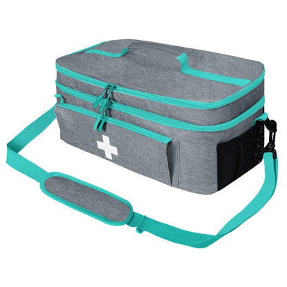 Boczif First Aid Bag Empty, Emergency Kit Bag(Grey with shoulder strap) - color: Grey with shoulder strap