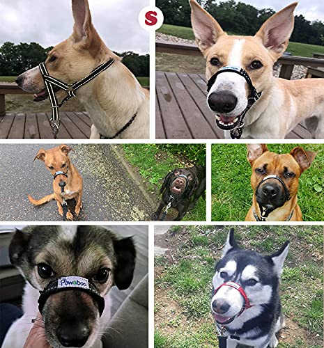 Pawaboo Dog Muzzle, Head Halter Collar for Dog Nylon Reflective Adjustable - color: Purple, size: Small