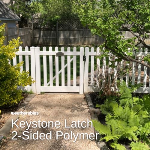 Weatherables Keystone 2-Sided Key-Lockable Gate Latch – Nylon Polymer Heavy Duty Gate Latch with Self-Latching Gate Lock – Made for Easy Installation on Metal, Wood & Vinyl Fences, Keyed Alike - style: 2-Sided Polymer