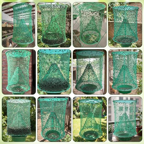 6 Pack Spotted Lanternfly Fly Traps Waterproof Ranch Fly Traps Bags Outdoor Hanging Reusable Flies Catcher with Bait Tray Effective Way to Catch Lantern Flies and Nymphs for Family Farm Garden Barn