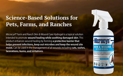Microcyn Livestock Skin & Wound Hydrogel – 16 oz Moisture-Retaining Protective Barrier for Cuts, Scrapes & Irritated Skin – Professional Farm & Ranch Support