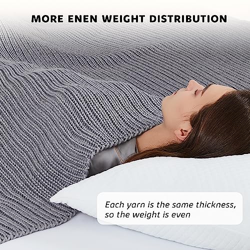 L'AGRATY Knitted Weighted Blanket 60"x80" 20lbs for Adults Cooling - color: Light Grey, size: 60" x 80" | 20 lbs