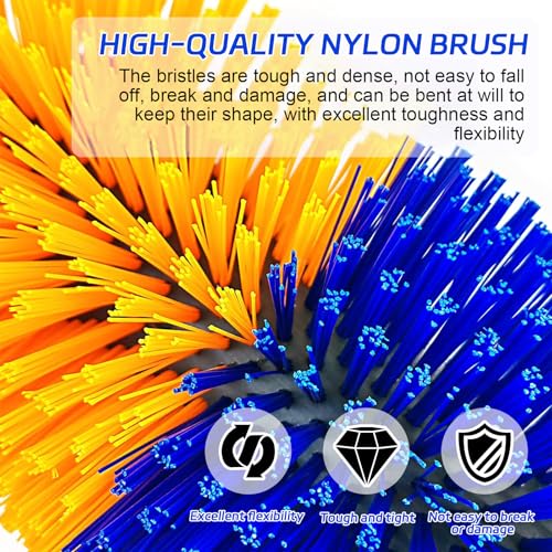 2PCS Livestock Scratch Brushes, Horse Scratcher Full Massage Brush Kit, Relieve Itching on Back, for Horse, Cattle, Sheep, Pig, Yellow