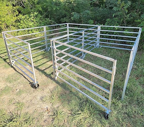 Aluminum 5 FT X 10 FT 6 Rail 40" Tall Sheep & Goat ADD-ON STALL KIT Panel Pen