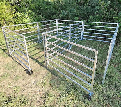 Aluminum 5 FT X 10 FT 6 Rail 40" Tall Sheep & Goat ADD-ON STALL KIT Panel Pen