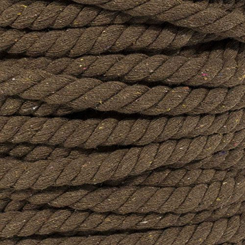 Super Soft 3 Strand Twisted Cotton Rope (Brown, 1/2 Inch x 10 Feet) - color: Brown, size: 10 Feet X 1/2 Inch