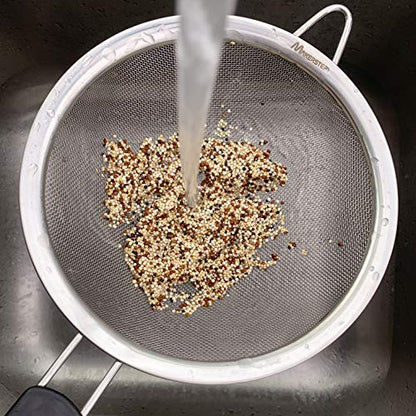Fine Mesh Strainer Set of 3, Stainless Steel with Insulated Handle Sieves