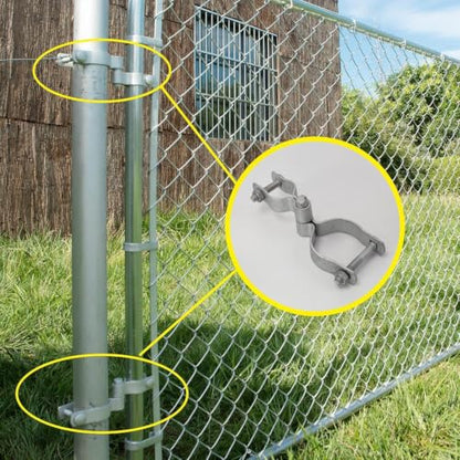 2 Pack 1-5/8" x 1-5/8" Chain Link Fence Gate Hinge Kit, Galvanized Steel Gate Hinges, Heavy Duty with 2 PCS Frame Hinge and 2 PCS Post Hinge, Bolts & Nuts Included - size: 1-5/8" x 1-5/8"