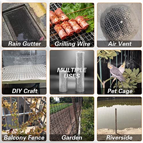 Hardware Cloth 16'' x 20' 1/4 in Galvanized Wire Mesh Roll (23 GA) Chicken Wire Fence Roll for Chicken Pen/coop Fences, Screen mesh, Rabbit/Snake Fences, Poultry enclosures, Handicraft Making, etc. - size: 16In x 20Ft