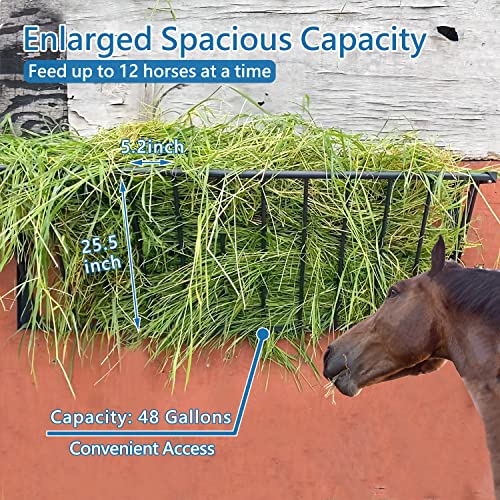 Horse Hay Feeder, 63'' Long Livestock Hay Feeder 48 Gallon Capacity - size: 63INCH