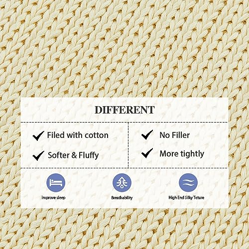 L'AGRATY Knitted Weighted Blanket 50"x60" 7lbs for Adults Cooling - color: Cream White, size: 50" x 60" | 7 lbs