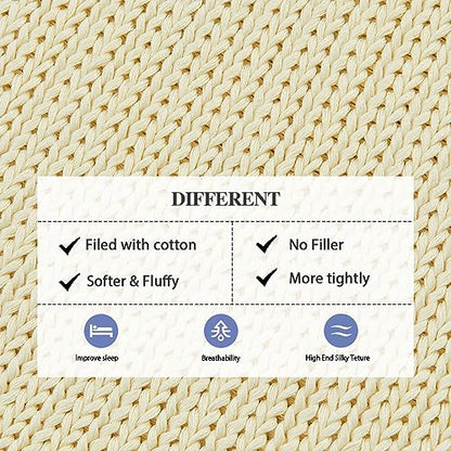 L'AGRATY Knitted Weighted Blanket 48"x72" 15lbs for Adults Cooling - color: Cream White, size: 48" x 72" | 15 lbs