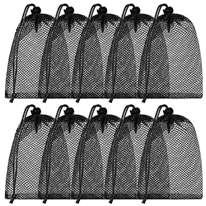 TecUnite 10 Pack Mesh Drawstring Bags for Laundry, 11.8 x 7.5 Inch, Black - color: Black, size: 11.8 x 7.5 Inch