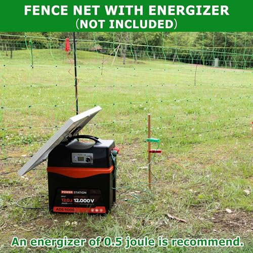 Electric Poultry Netting, 42.5" H x 164' L Electric Fence Netting | for Livestock, Cattle, Sheep, Goat, Is Robust and Durable, Requires No Assembly, Lightweight and Portable - size: 42.5" H x 164' L