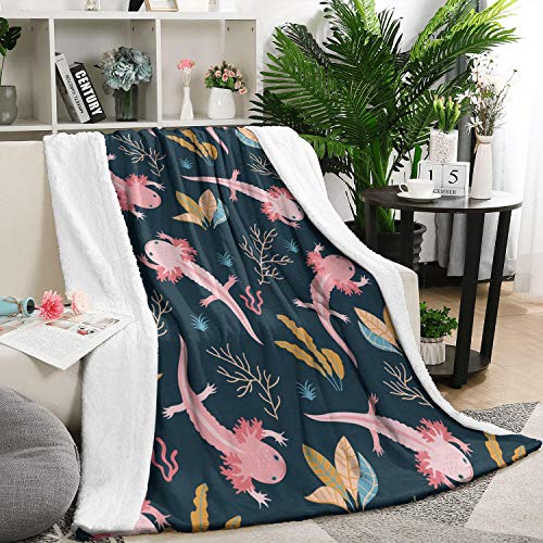 Cute Axolotl Fleece Throw Blanket for Couch Adults Teens 50" X 60" - color: Axolotl, size: 50x60 inch