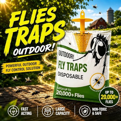 Fly Traps Outdoor 9 Pack Water Activated Disposable Fly Trap