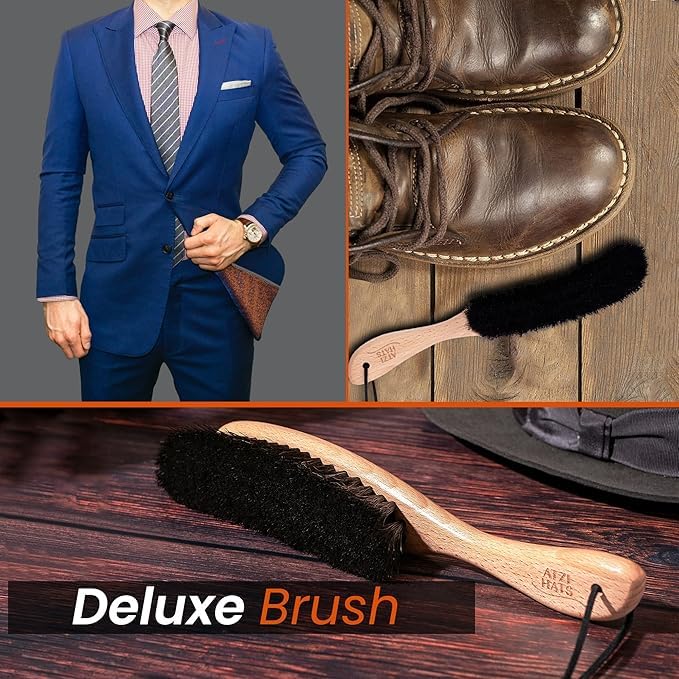 Hat Brush Clothes Brush for Suits Lint Brush Felt Cowboy Hat Cleaner Suit Brush Laundress Lint Roller Wool Cashmere Velvet Furniture Pet Hair Cleaning Kit 100% Horsehair Bristle - 10 Pack - size: 10 Pack