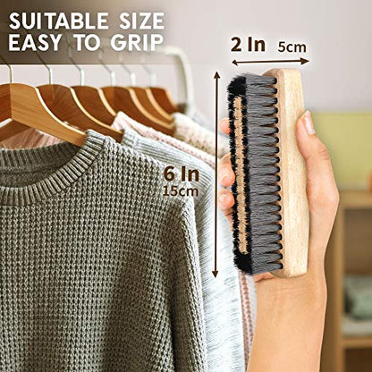 Light Wood Lint Brushes for Clothes, Clothes Brush, Cashmere Brush Old Fashioned Home Essentials Lint Remover by Konex - color: Light Wood