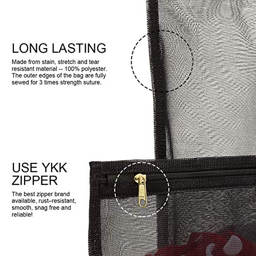 TENRAI Delicates Laundry Bags, Bra Fine Mesh Wash Bag for Underwear, Lingerie, Bra, Pantyhose, Socks, Use YKK Zipper, Have Hanger Loops (Black, 1 Large & 1 Medium) (Pack of 2) - size: 1HL-YKK-LBR2-BLACK-1ML (Pack of 2)