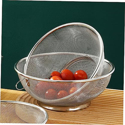 ULTECHNOVO Stainless Steel Fine Mesh Strainer for Kitchen Multifunctional Colander Handle for Straining Soybean Milk and Cooking Household Use - size: 24x24x10.3cm
