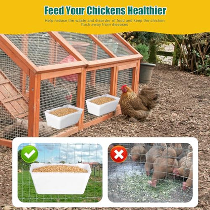 2 Pack Chicken Feeder Waterer 2.5 Quart Hanging Poultry Feeders Trough - color: White