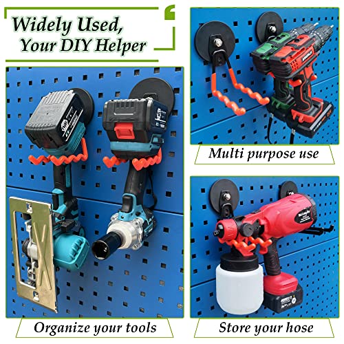 ULIBERMAGNET Magnetic Hooks - Heavy Duty Power Tool Organizer with Large Magnets, 2 Pack for Drill & Garden Tool (Black) - style: 3.46" Large Powerful Wave Black