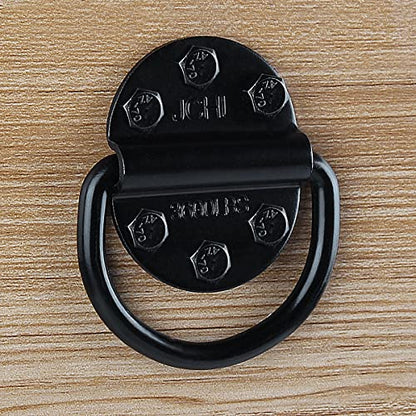 D-Rings Tie Downs Anchors Heavy Duty Steel 3600 Pound Capacity Lashing Rings for Loads on Trailers Trucks RV Campers Vans ATV SUV Boats Tie Down Ring with Screws&Bolts (6-Packs) - color: 6-Pack