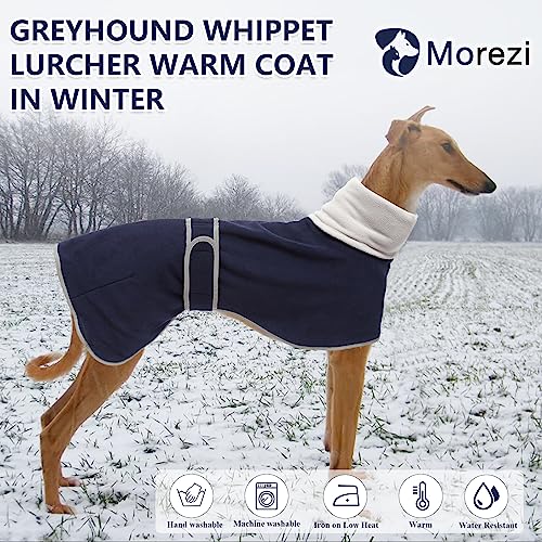 Greyhounds Lurchers Whippets Dog Coats with Reflective Stripe Dog Winter Coat Jacket Fleece Adjustable Band - Navy - S - color: Navy, size: Small (Length: 20"-21.5")
