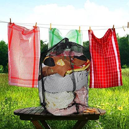 TecUnite 10 Pack Mesh Drawstring Bags for Laundry, 12 x 16 Inch, Black - color: Black, size: 12 x 16 Inch