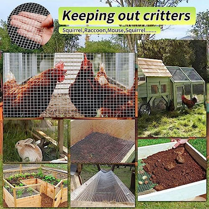 Hardware Cloth 16'' x 30' 1/4 in Galvanized Wire Mesh Roll (23 GA) Chicken Wire Fence Roll for Chicken Pen/coop Fences, Screen mesh, Rabbit/Snake Fences, Poultry enclosures, Handicraft Making, etc. - size: 16In x 30Ft