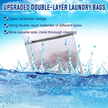 10 Pcs Laundry Bags Mesh Wash Bags, Premium Durable Double-Layer Honeycomb Mesh Laundry Bags for Delicates 12 x 16 Inches - color: 10 Pcs Medium Wash Bags