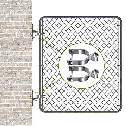 Insaga 304 Stainless Steel Gate Hinge for Chain Link Fence - 2 Pack Female Hinge Fit 2-3/8" Post/Pipe (5/8" Pin) with Bolts/Nuts Included - Heavy Duty Fence Hinges for Farm,Cattle,Residential Gates - color: Female-2-3/8''-2pcs
